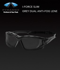 Pyramex I-Force Slim Grey Dual Anti-Fog Lens Safety Glasses
